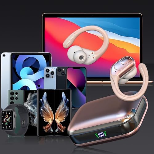 Wireless Earbuds Bluetooth 5.4 Headphones, Noise Canceling Ear Buds with 75hr Playtime, LED Power Display, IPX7 Waterproof Earphones Over-Ear Earphones for Sports/Workouts - Rose Gold - Image 7